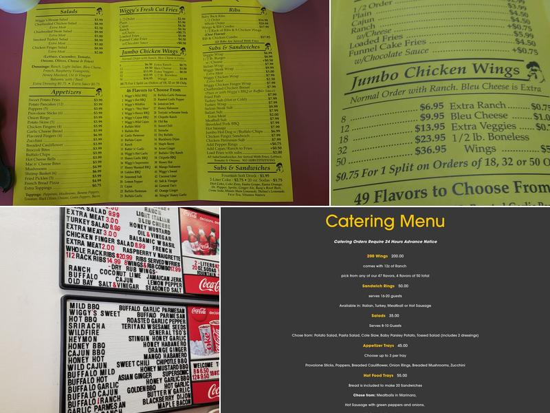 Wiggy’s Menu