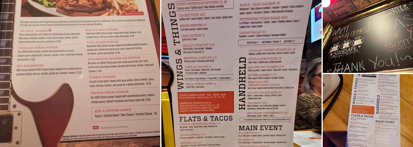 Cadillac Ranch Menu