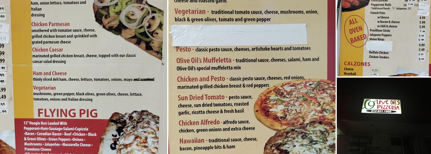 Olive Oils Pizzeria & More Menu