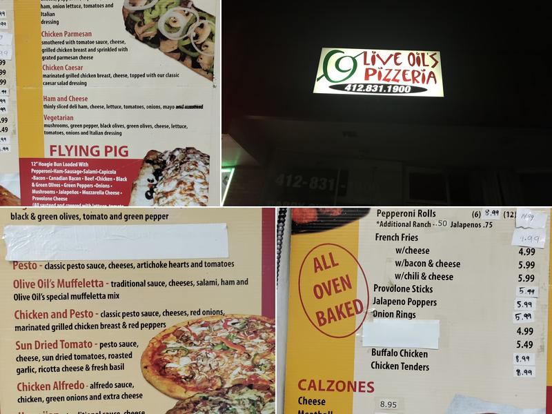 Olive Oils Pizzeria & More Menu