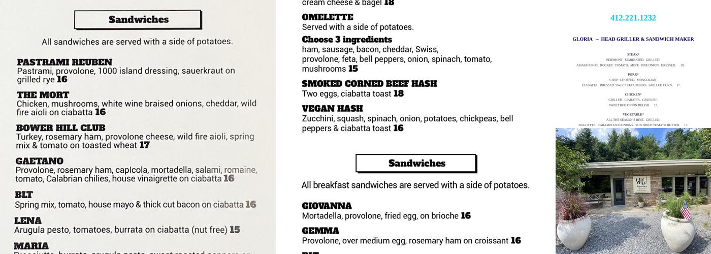 Wild Rosemary Bistro Menu