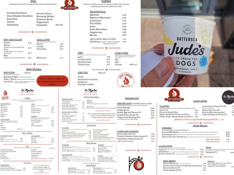 The Station Coffee Shop, Aberfoyle Menu