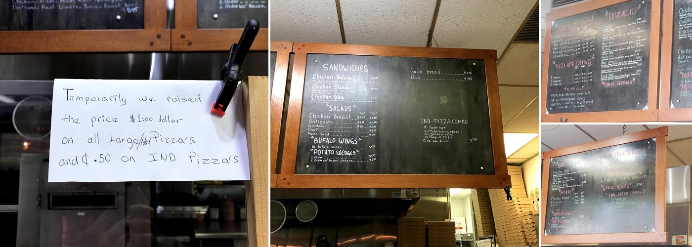 Value Pizza Menu