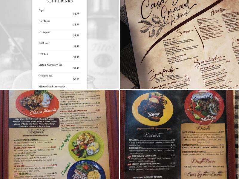 Casa De Emanuel Menu