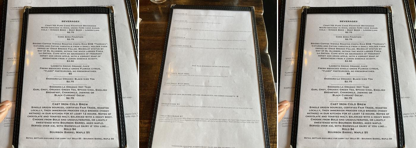 Skillet Menu