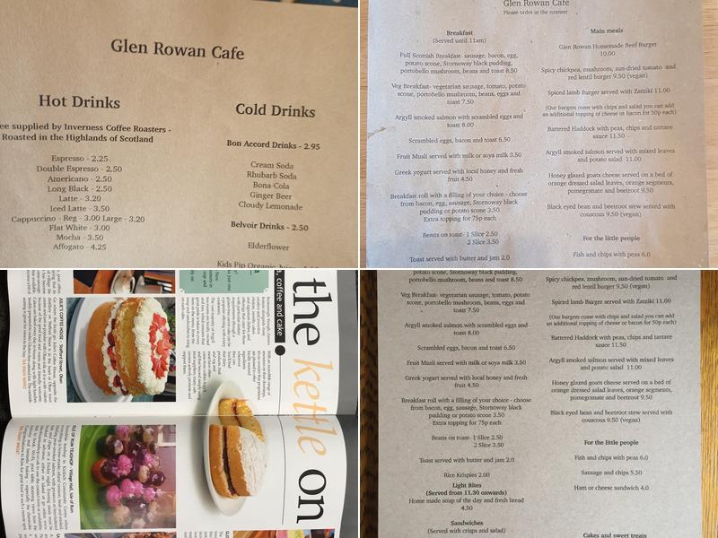 Glen Rowan Cafe Menu