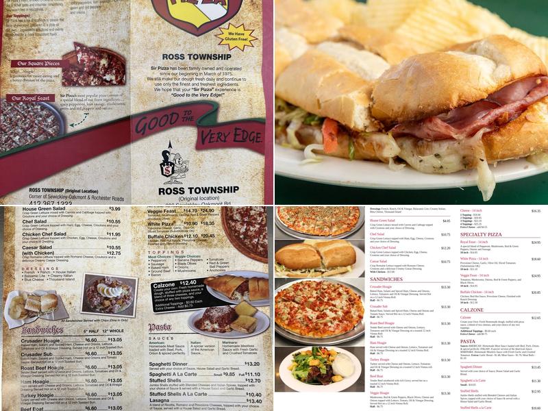 Sir Pizza Menu