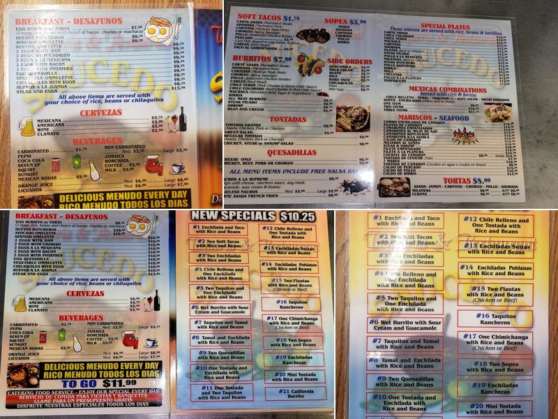 Taqueria Saucedo Menu