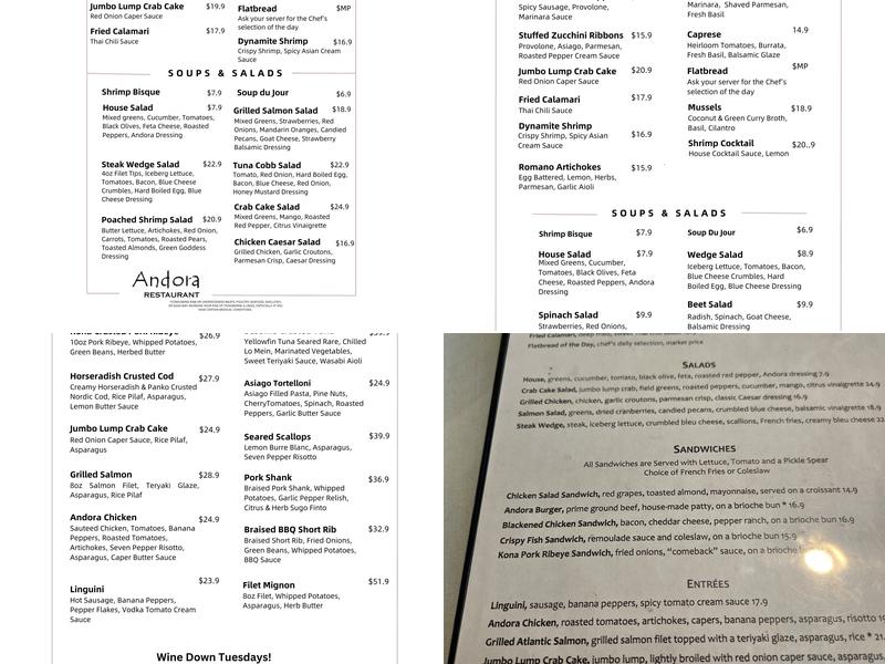 Andora Menu