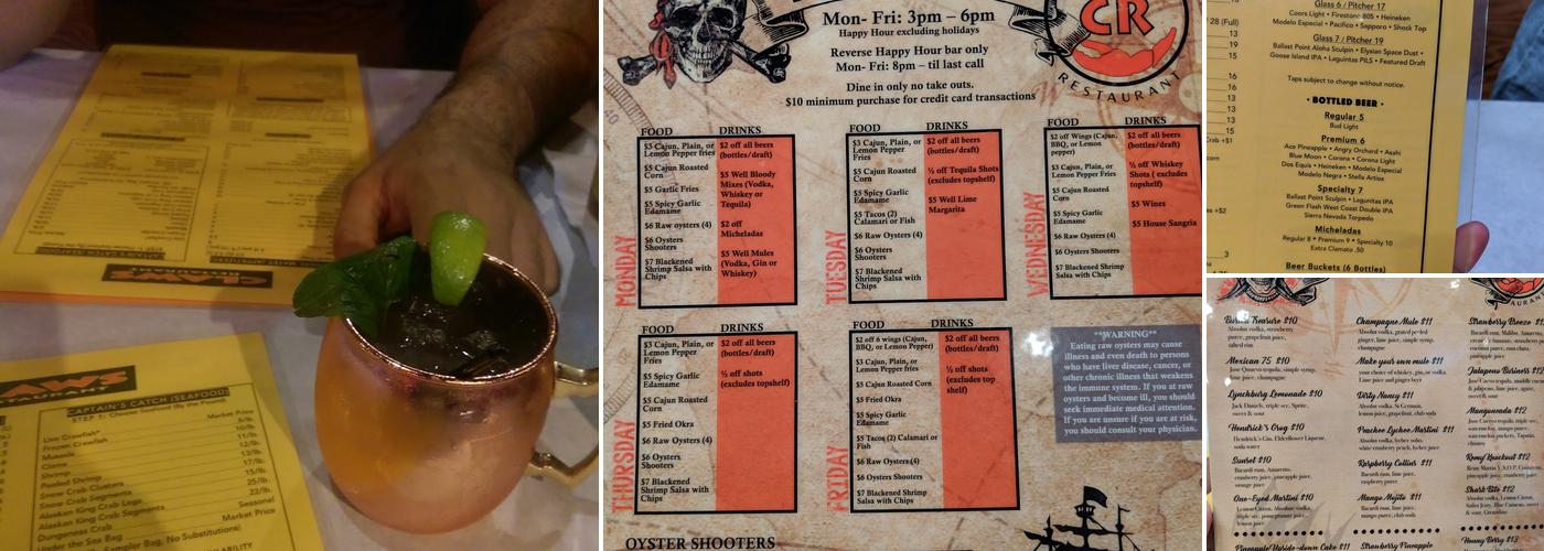Claws Restaurant Menu