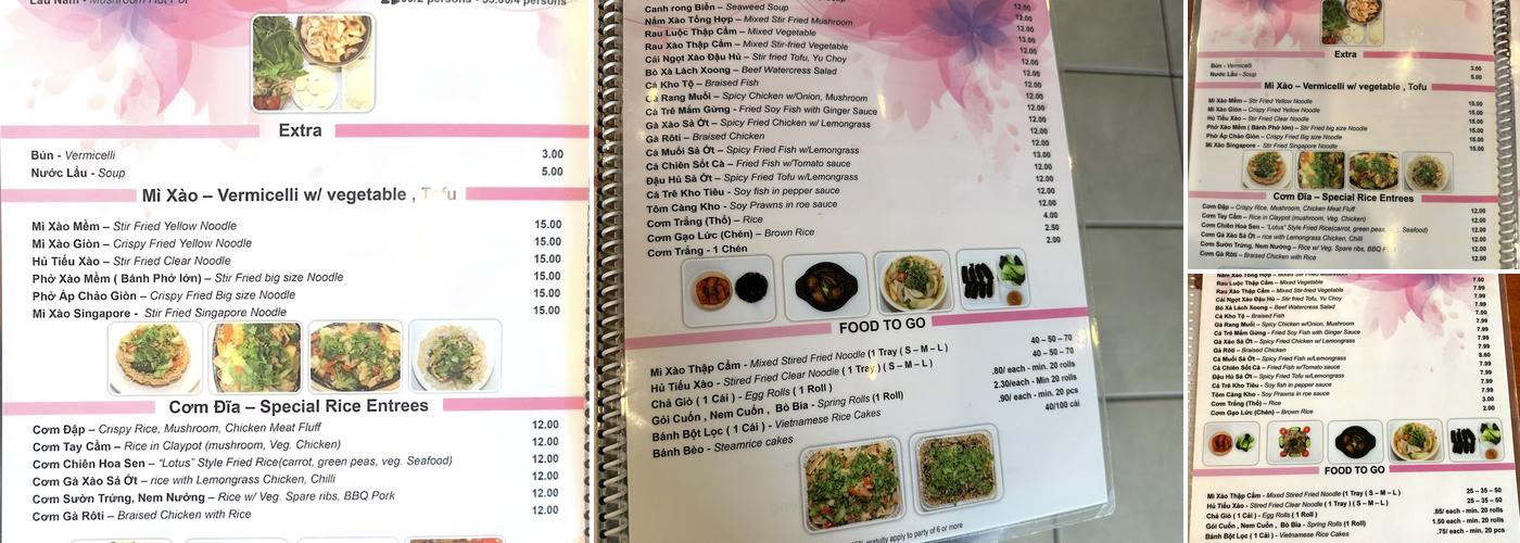 Hoa Sen Menu