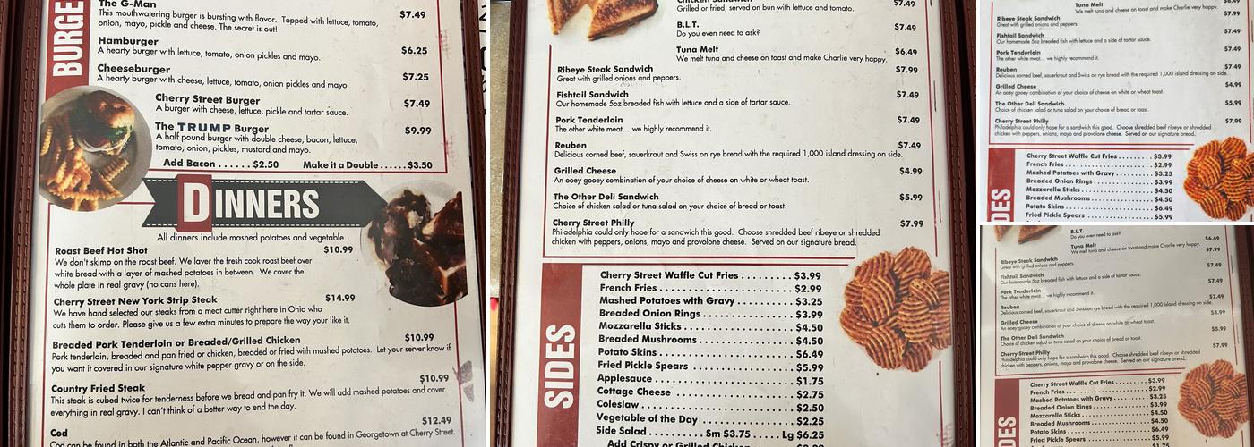 Cherry St Cafe Menu