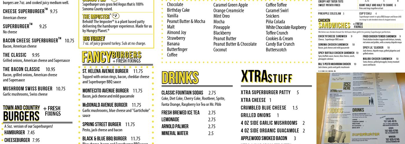 Superburger Menu