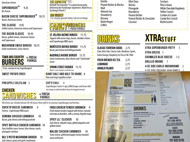 Superburger Menu