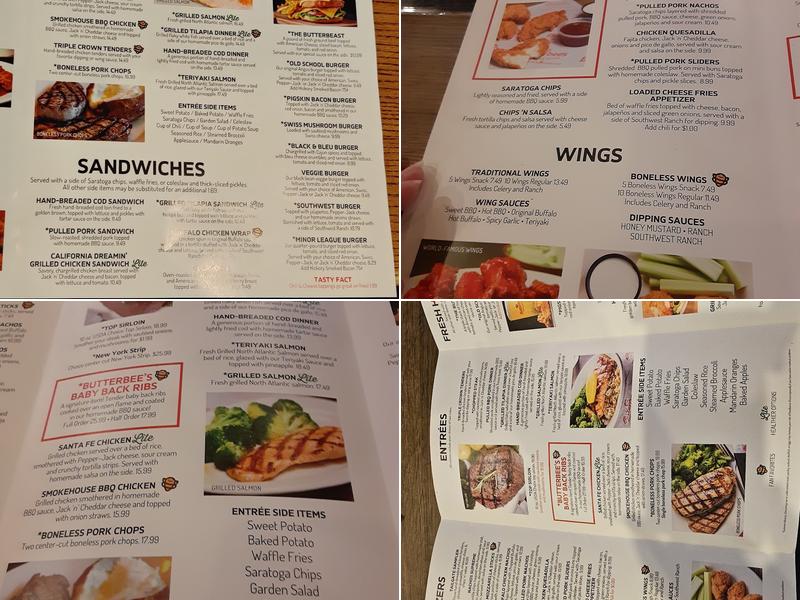 Butterbee's American Grille Menu
