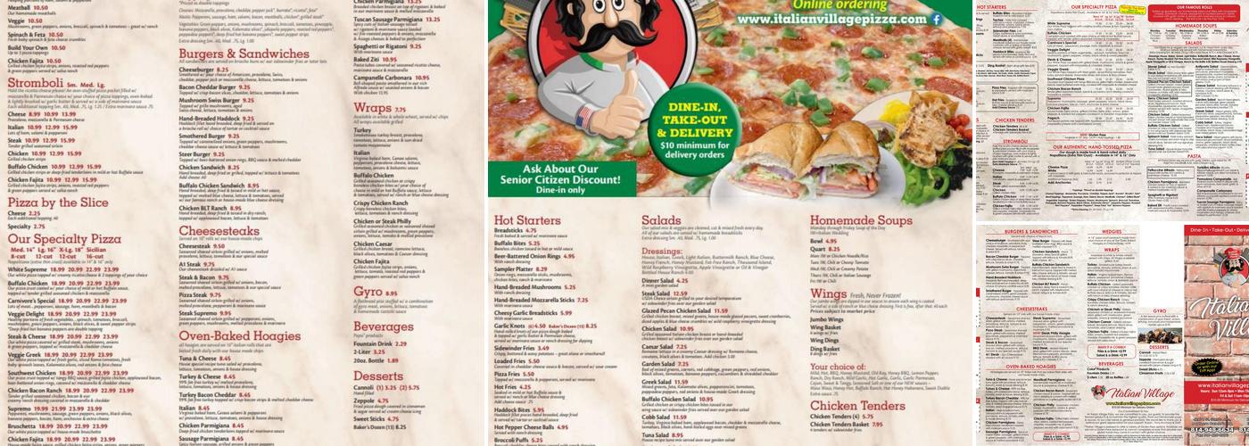 Italian Village Pizza Menu