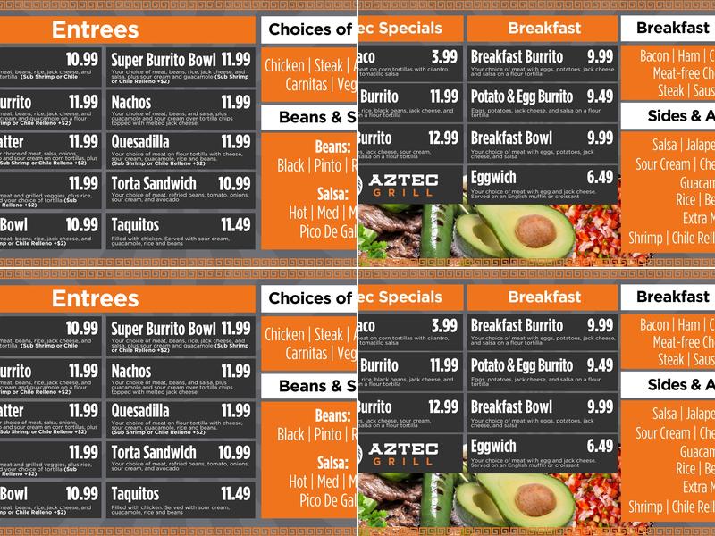 Aztec Grill Menu