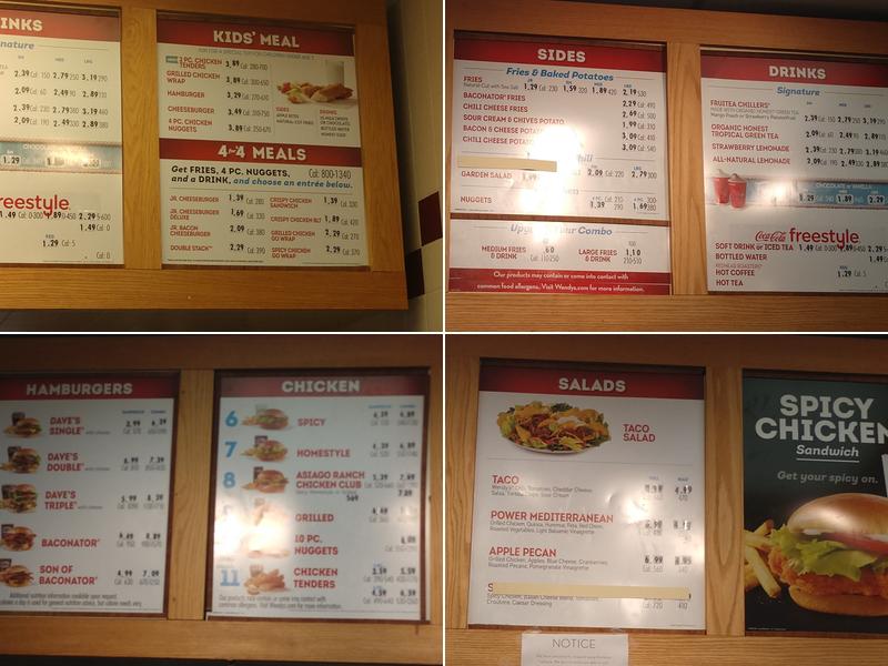 Wendy's Menu