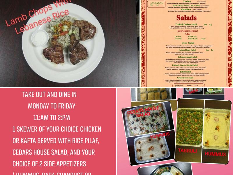 Cedars Mediterranean Cuisine Menu