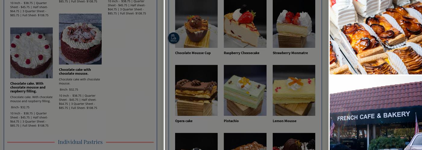 Carlsbad French Pastry Cafe Menu