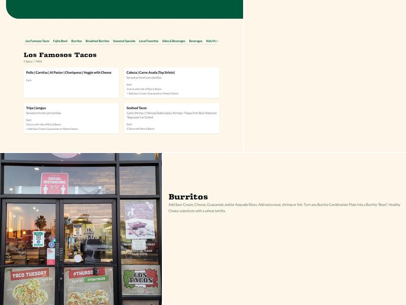 Los Tacos Menu