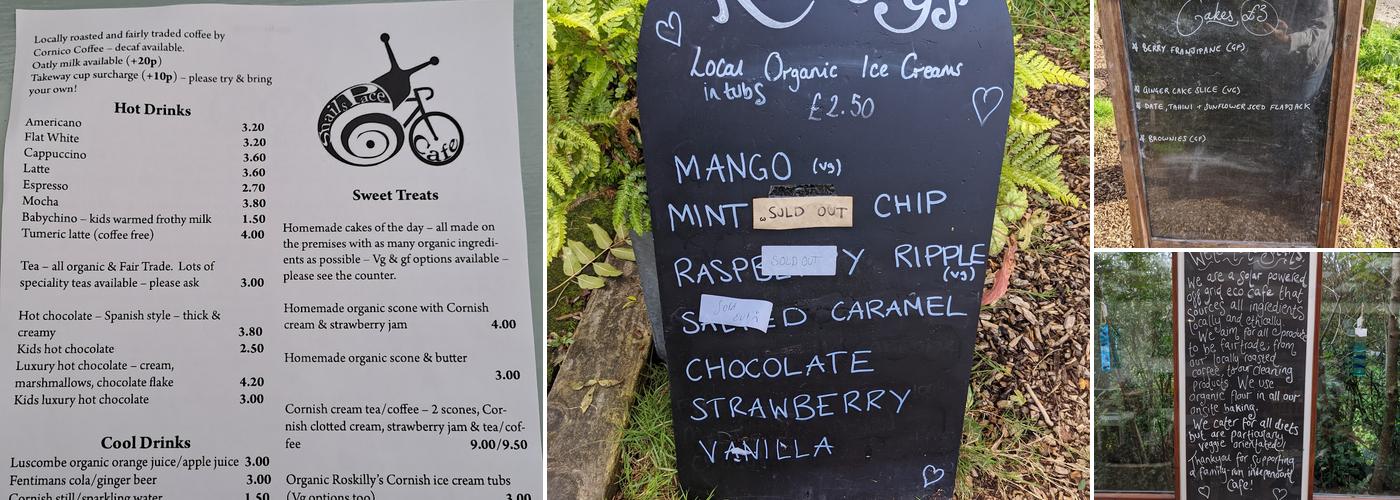 Snail's Pace Cafe Menu