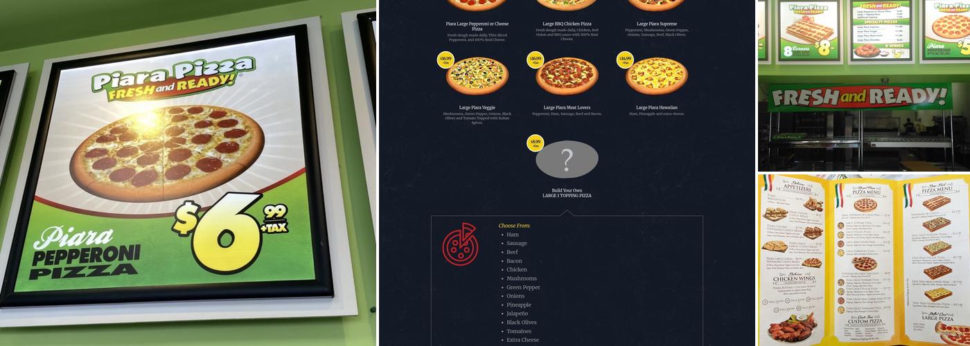 Piara Pizza Menu