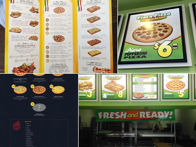 Piara Pizza Menu