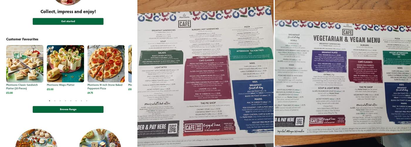 Morrisons Cafe Menu