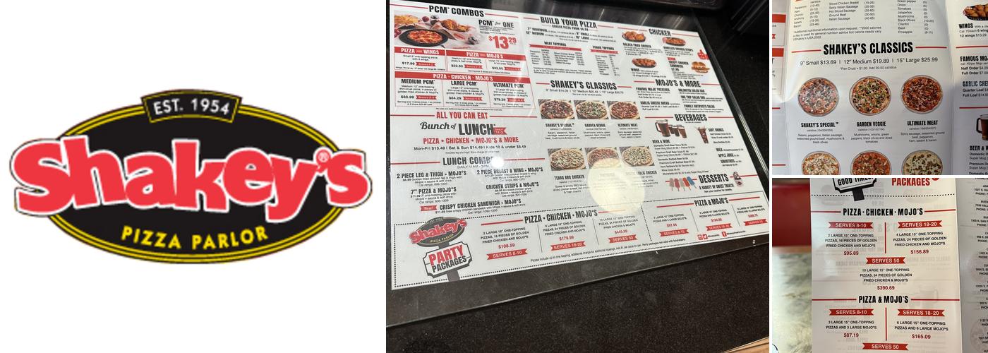 Shakey's Pizza Parlor Menu