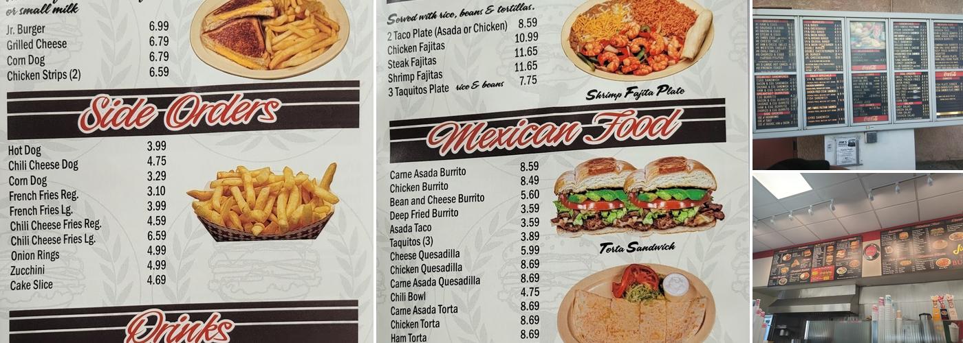 Jim's Titan Burgers Menu