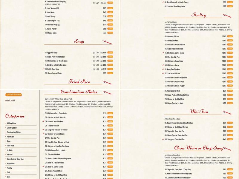 China Kitchen Menu