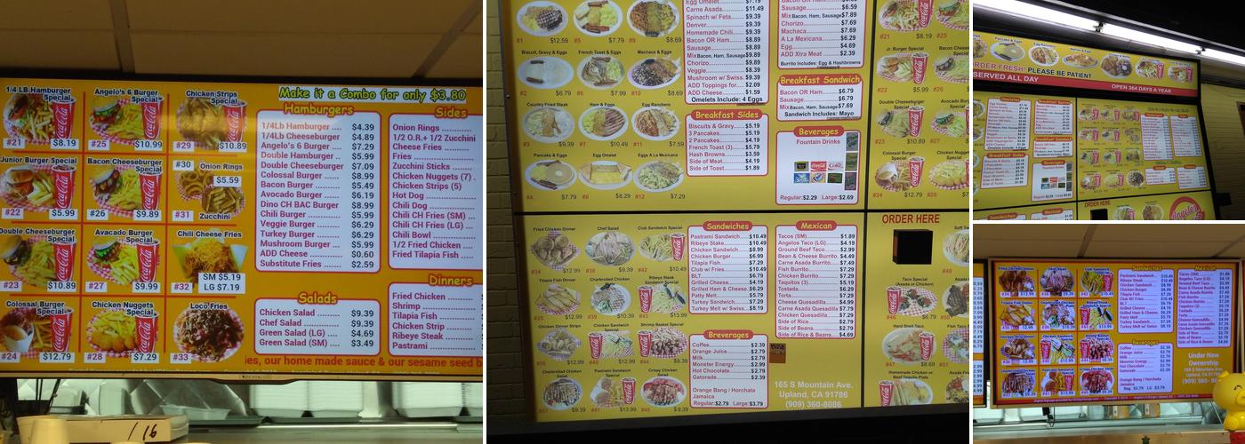 Angelo's 6 Burger Menu