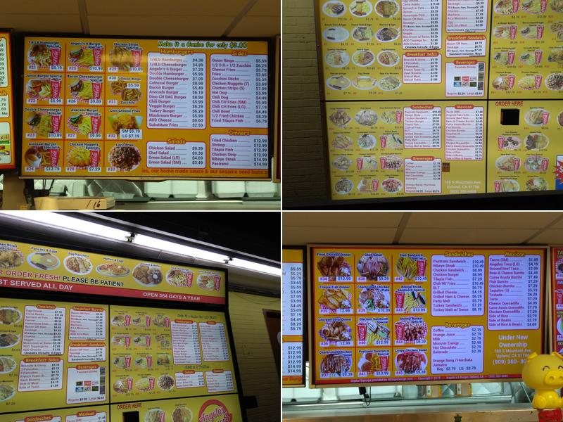 Angelo's 6 Burger Menu