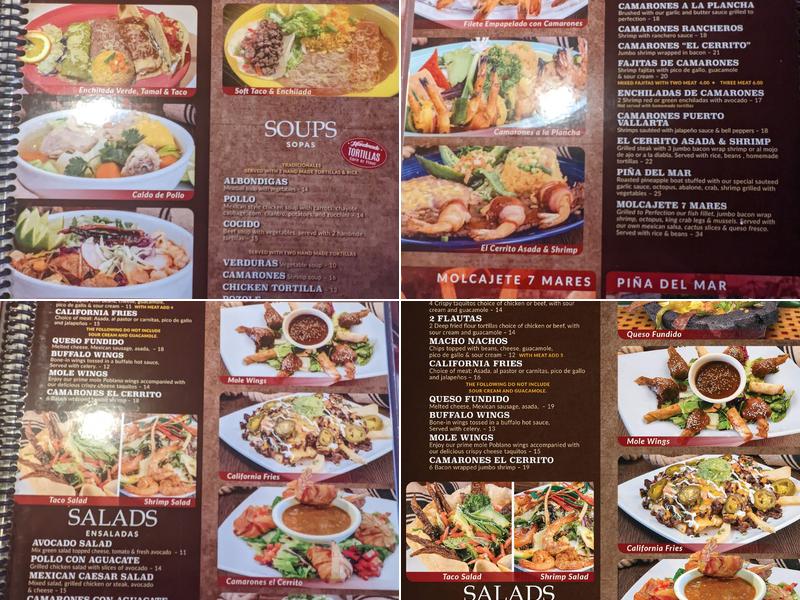EL CERRITO MEXICAN GRILL AND BAR Menu