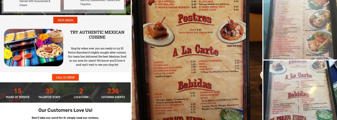 El Perico Ranchero Menu