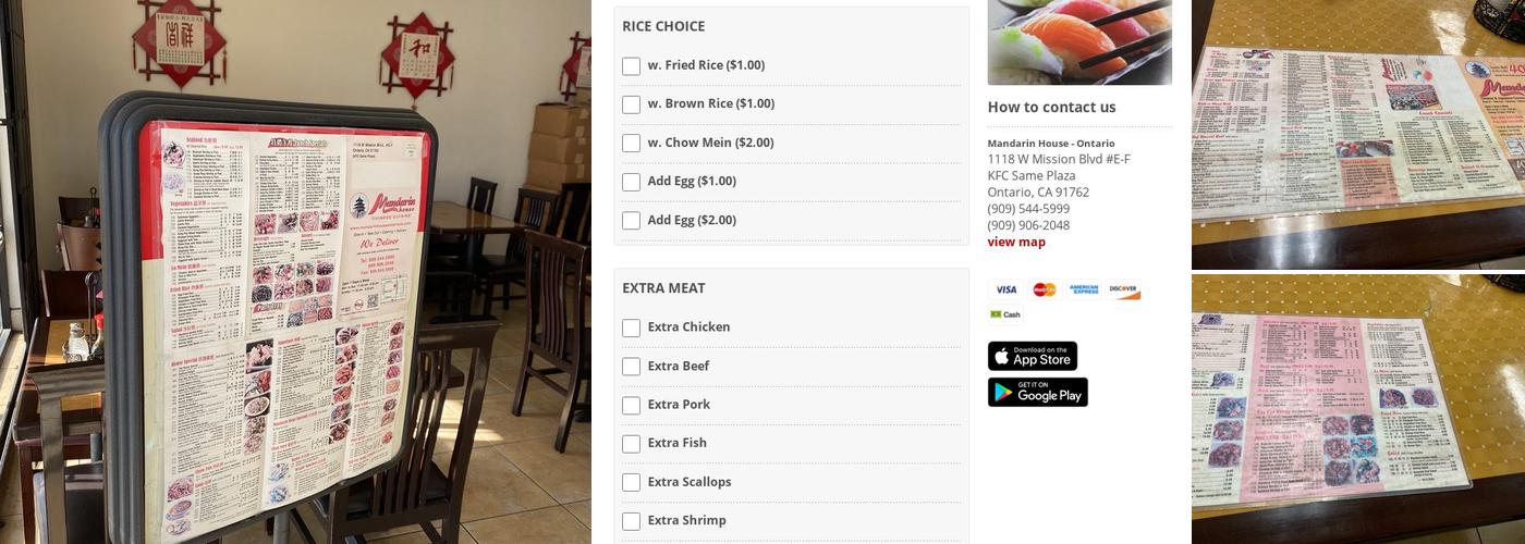 Mandarin House Menu