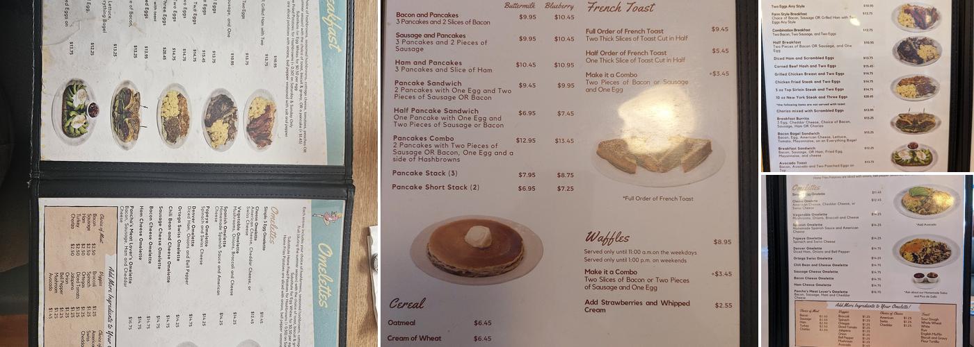 Roberta's Village Inn Menu