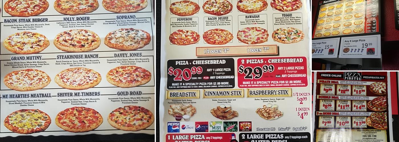 Pizza Pirates Menu