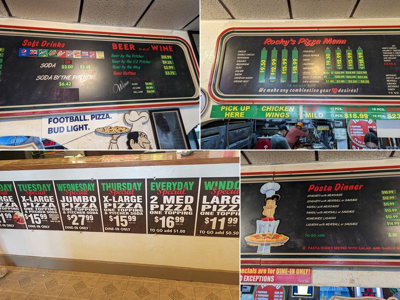 Rocky's New York Pizza Menu