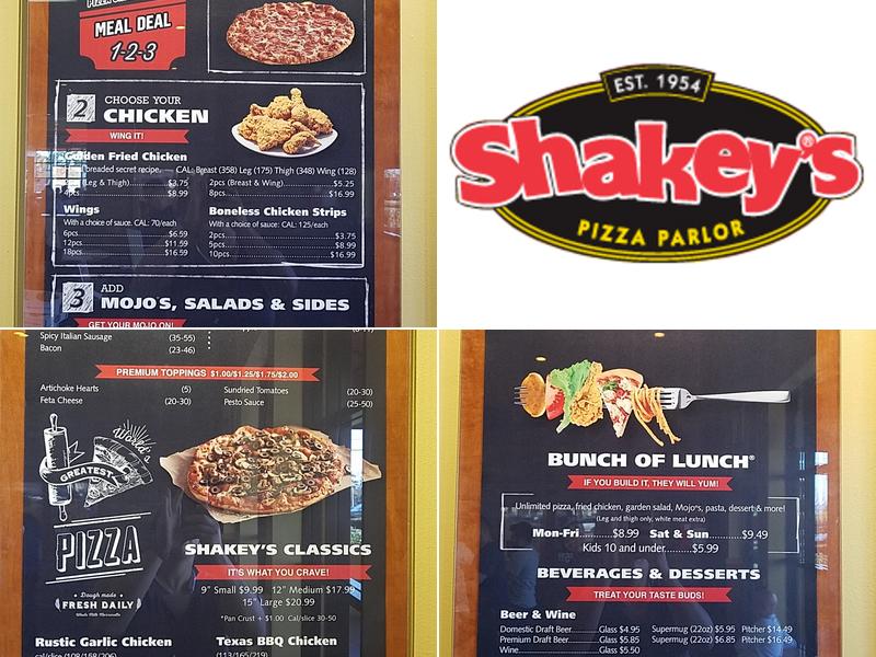Shakey's Pizza Parlor Menu