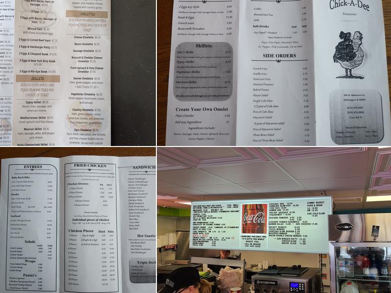Chick-A-Dee Restaurant Menu