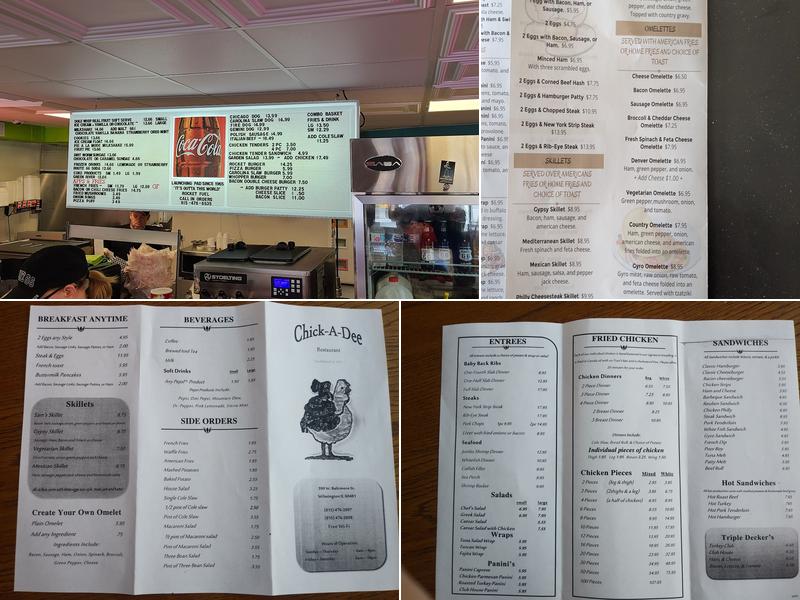 Chick-A-Dee Restaurant Menu