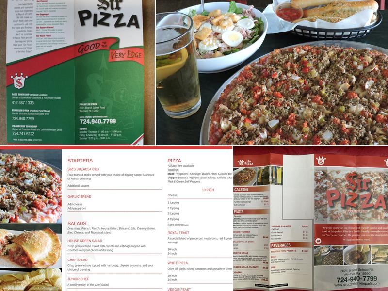 Sir Pizza Menu