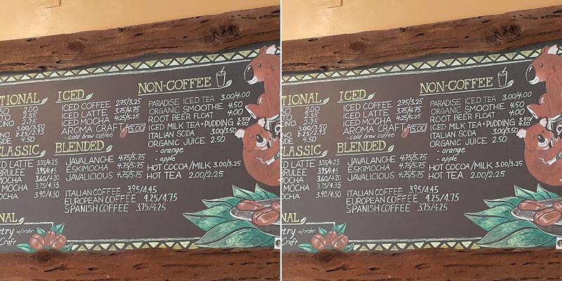 Jia Pon Bakery & Cafe. Menu