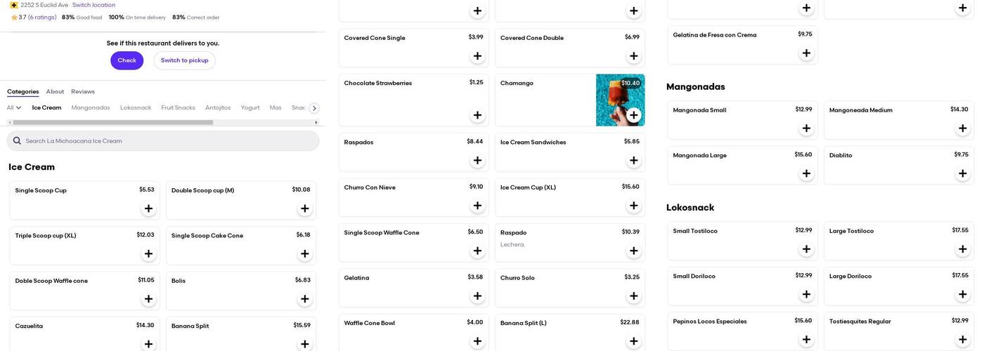 Donuts And Ice Cream Menu