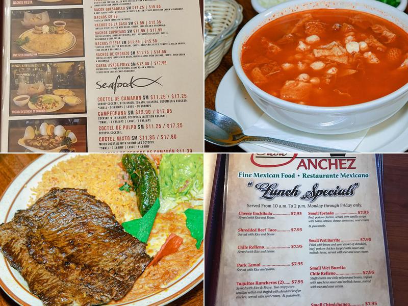 Casa Sanchez Restaurant Menu