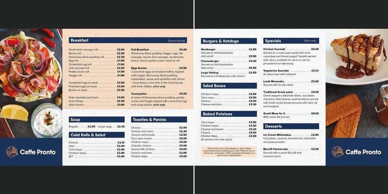 Caffé Pronto Menu