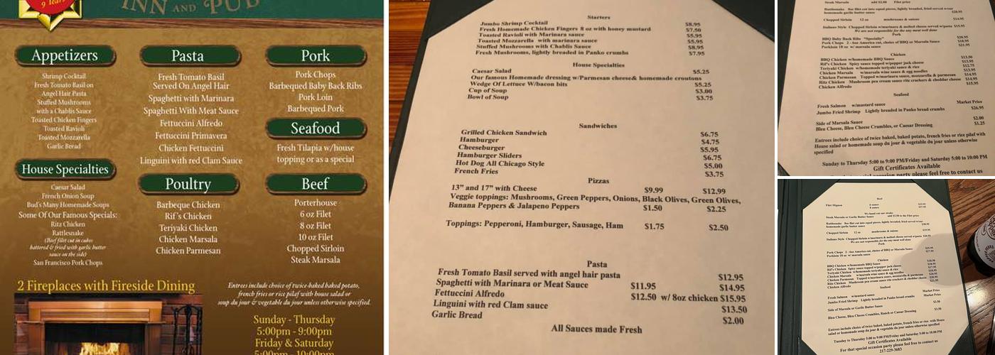 Huntergreen Inn & Pub Menu