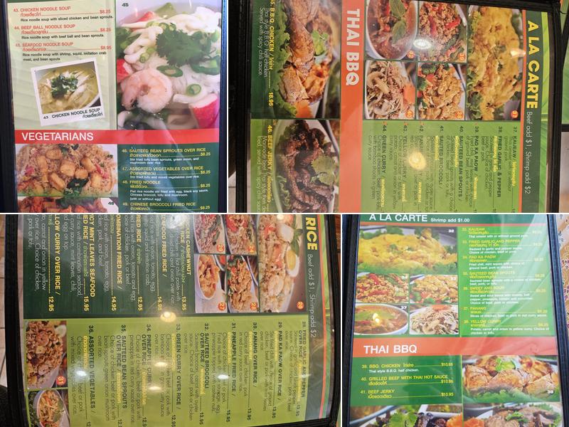 Ontar Thai Restaurant Menu